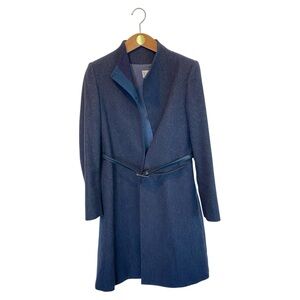 Women’s Blue Wool  Car Coat Style Wool Blazer  Size 6